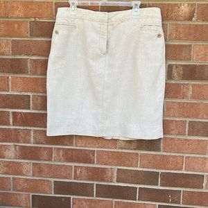 Eileen Fisher oatmeal colored 100% linen skirt.